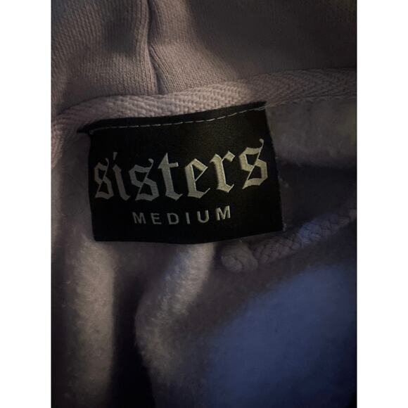Women M Sisters Apparel Purple Pullover Sweatshirt Hoodie Cotton Logo Printed - Picture 5 of 5